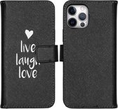 iMoshion Design Softcase Book Case iPhone 12, iPhone 12 Pro hoesje - Live Laugh Love