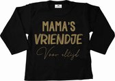 T-Shirt baby-dreumes-mama's vriendje voor altijd-zwart-goud-Maat 98