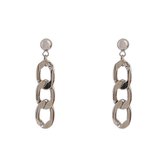Gading® oorbellen zilver - dames oorhanger - 37mm - 10mm - zilver 925