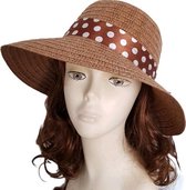 Mooie hoed Dames Taupe - Zonnehoed UV bestendig HOED (UPF50+) - Gehaakte , licht - Verstelbaar - Vouwbaar - One size Verstelbaar 56-60 cm|Fietsen| Strand| Vakantie| Varen | Zeilen|