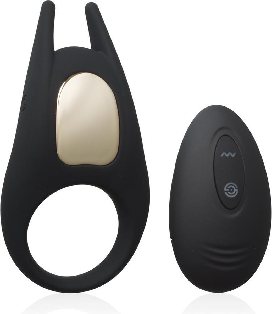 INTY Toys - Crave - Vibro Cockring met draadloze afstandsbediening - Koppel Vibrator - Vibrerende Penisring - Clitoris Stimulator - 10 Standen - Ultra sterke trillingen - Oplaadbaar via USB - 100% Silicone - Waterbestendig - Zwart