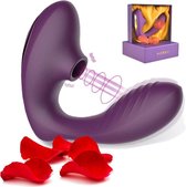 De luxe 2 in 1 G-spot & clitoris vibrator - 20 standen - E-book - Vibrators voor vrouwen - Luchtdruk - Dildo - Sextoys