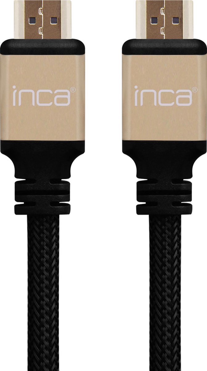 BasicTeQ: INCA - IHD-05TX HDMI TO HDMI - 5 meter - 4K - 4096x2160p - HDMI version 2.0 Goud verguld.