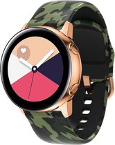 YONO Siliconen Special Bandje 20mm - Horlogebandje geschikt voor Samsung Galaxy Watch 6 / 5 / Pro / 4 / 3 / Active 2 - Polar Ignite / Unite – Huawei - Camouflage Groen
