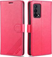 Voor OPPO K9 AZNS Schapenvacht Textuur Horizontale Flip Lederen Case met Houder & Kaartsleuven & Portemonnee (Rood)