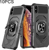 10 PCS Union Armor Magnetische PC + TPU Schokbestendige Case met 360 Graden Rotatie Ring Houder Voor iPhone XR (Zwart)