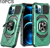 10 PCS Union Armor Magnetische PC + TPU Schokbestendige Case met 360 Graden Rotatie Ring Houder Voor iPhone 11 Pro Max (Dark Night Green)