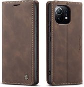 Xiaomi Mi 11 Slank Book Case Hoesje Bruin - Caseme (013 Serie) + Cacious Screen Protector