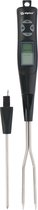 Bol.com Alpina Vleesthermometer - Digitaal - Voorgeprogrammeerd - 2 Probes - RVS/ Zwart aanbieding