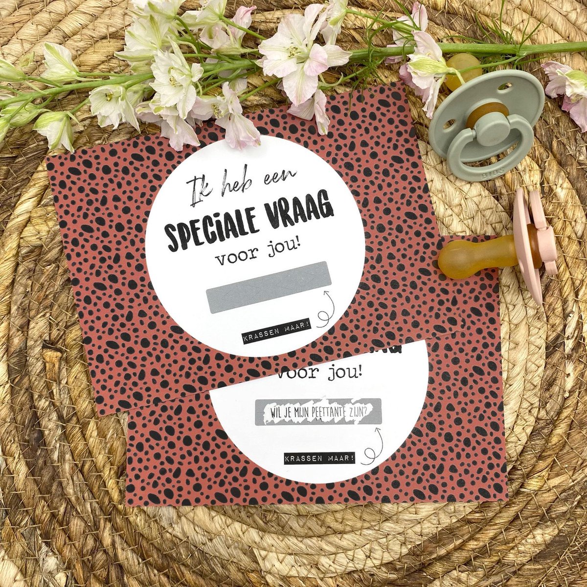 Kraskaart 'Wil je mijn Peettante zijn?' Ik heb een speciale vraag voor jou! - Inclusief kraft envelop - Kleur