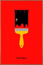 JUNIQE - Poster met kunststof lijst Paint It Black -20x30 /Rood &