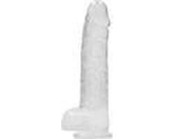 7" / 18 cm Realistic Dildo With Balls - Transparent