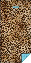 LAY ON ME® Strandlaken 80x160 cm - luipaard strandhanddoek - zandvrij badlaken - dierenprint microvezel reishanddoek met panter print
