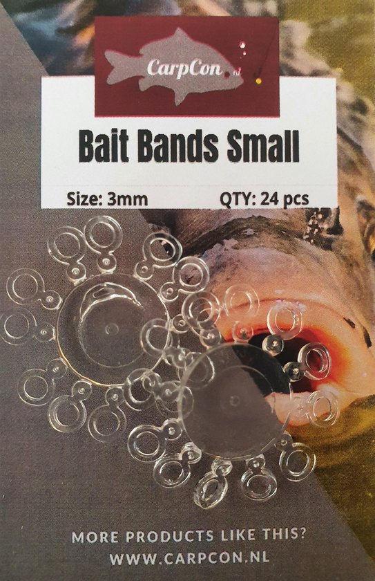UKAS Essentials Clear Silicone Pellet Bait Bands – Small (3mm ID, 25 Pack) For Coarse Fishing