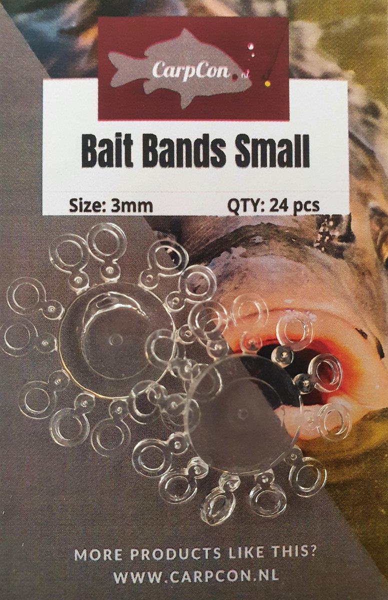 Bait Bands - Small - 0.3cm - 48 stuks - Transparant - Pellet Band - Elastiekjes Oppervlakte Vissen Karper - CarpCon