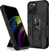 iPhone 12 Pro Max Rugged Armor Back Cover Hoesje - Stevig - Heavy Duty - TPU - Shockproof Case - Apple iPhone 12 Pro Max - Zwart