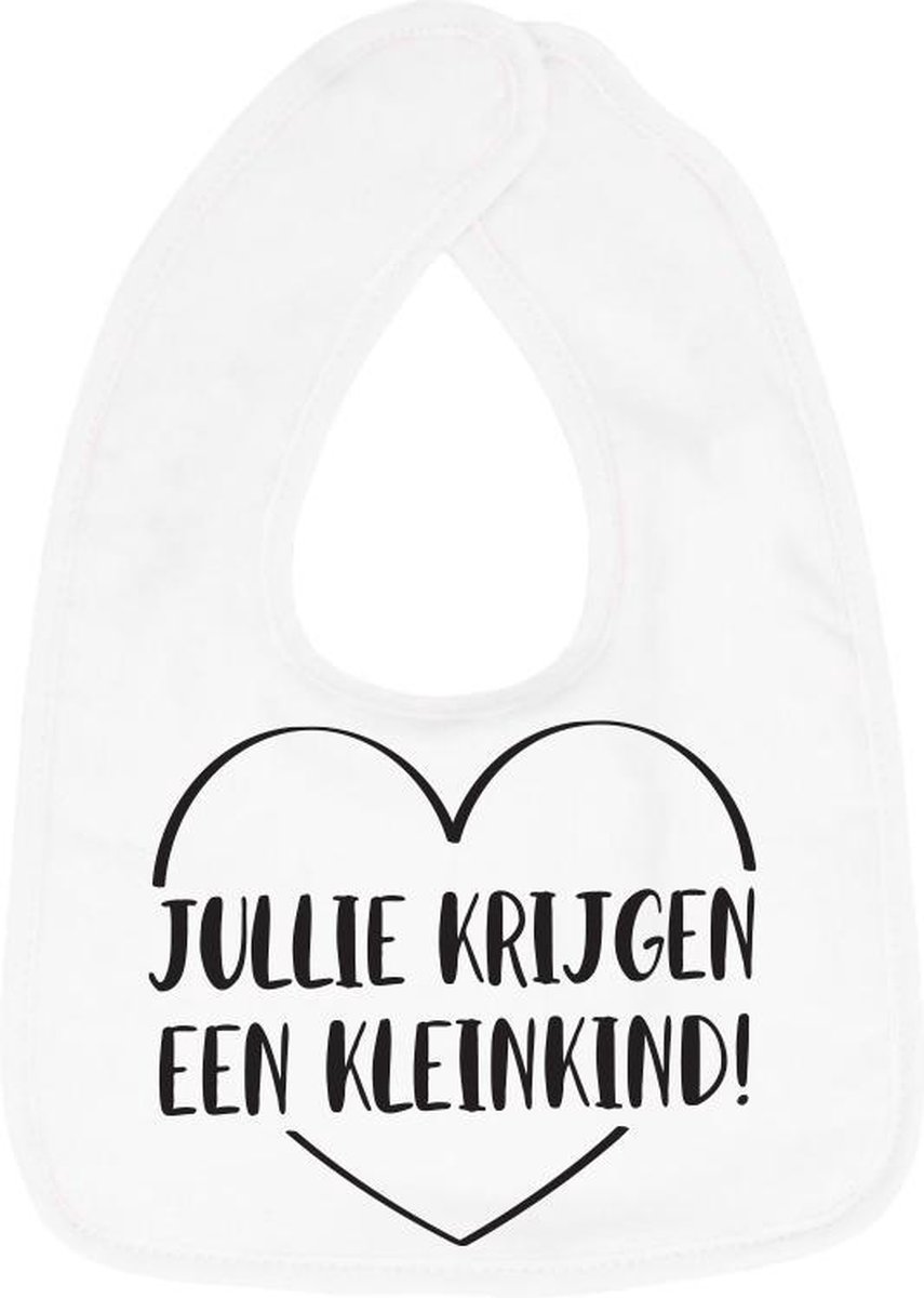 Goedkoopste Hospitrix Slabbetje met Tekst Jullie Krijgen een Kleinkind! Wit - Cadeau Zwangerschap - Baby Kwijldoek - Kwijllap - Morslap - Bavette