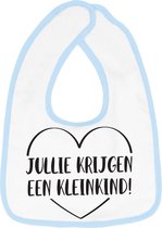 Hospitrix Slabbetje met Tekst "Jullie Krijgen een Kleinkind!" Blauw - Cadeau Zwangerschap - Baby Kwijldoek - Kwijllap - Morslap - Bavette