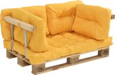 Kussenset - palletkussen en 4x rugkussens geel