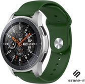 Siliconen Smartwatch bandje - Geschikt voor  Samsung Galaxy Watch sport band 45mm / 46mm - legergroen - Strap-it Horlogeband / Polsband / Armband