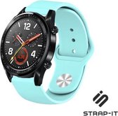 Siliconen Smartwatch bandje - Geschikt voor  Huawei Watch GT sport band - aqua - 42mm - Strap-it Horlogeband / Polsband / Armband