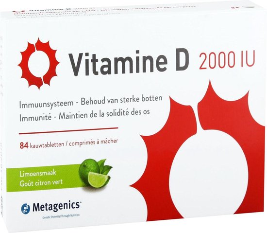 Metagenics - Vitamine D3 2000 IU 84 kauwtabletten