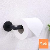 Nosh Toiletrolhouder Zwart - Luxe Toiletpapier houder - WC papier houder - Badkamer Accessoires- WC rol houder - Toiletrol houder RVS - Toiletrolhouder - wc rolhouder