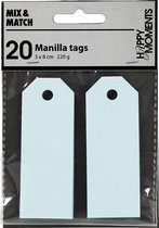 Manilla Labels licht blauw 30x80mm - 20 st
