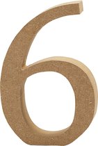 Nummer. 6. H: 8 cm. 1.5 cm. mdf - 1 st