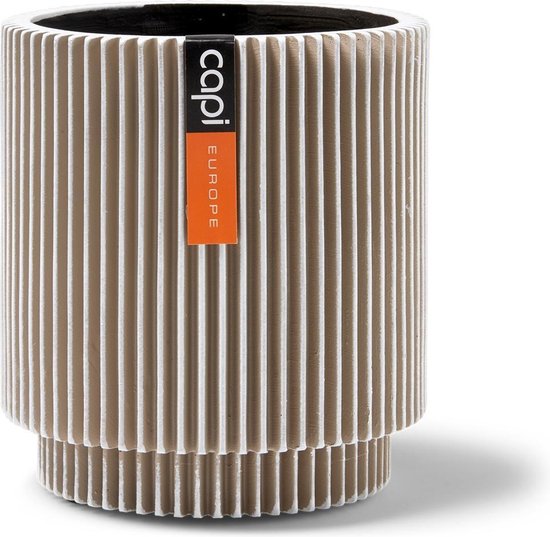 CAPI EUROPE Vase GROOVE - Ivoire - 34x46 cm - Résistant aux intempéries - Jardin
