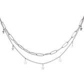 Ketting chains and stars zilver