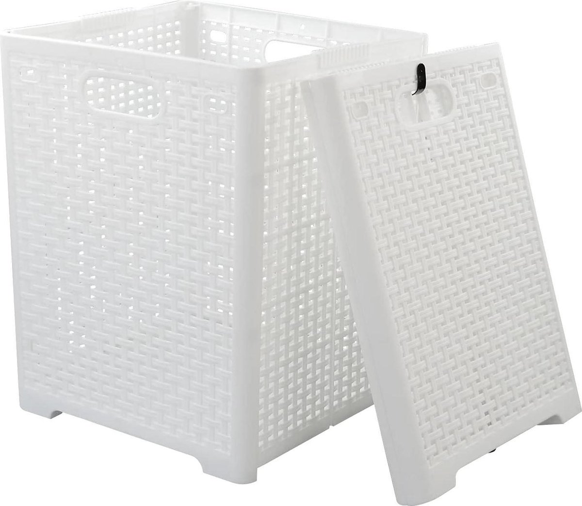 Online Europe, 2 opvouwbare Wasmand, 42L, Wit,  33 x 33 x 44cm
