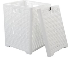 Online Europe, 2 opvouwbare Wasmand, 42L, Wit,  33 x 33 x 44cm