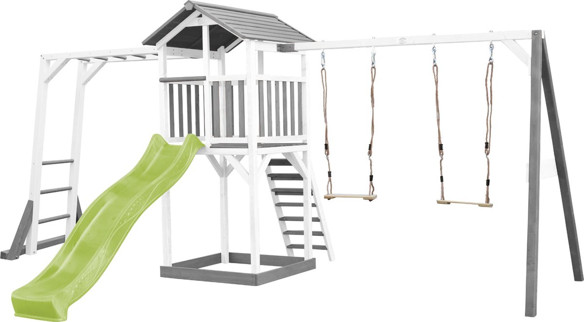 Axi Beach Tower Speeltoestel Van Hout In Grijs En Wit Speeltoren Met Zandbak