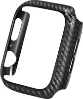 Hoesje geschikt voor Apple Watch 40MM - Hardcase - Screenprotector - Kunststof - Carbon Look