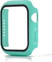 Hoesje geschikt voor Apple Watch 38MM - Hardcase - Screenprotector - Kunststof - Turquoise