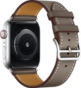Apple Watch 38/40MM Leren Bandje - Leer - Horloge Bandje - Polsband - Kunstleer - Apple Watch 1 / 2 / 3 / 4 / 5 / 6 / SE - Grijs