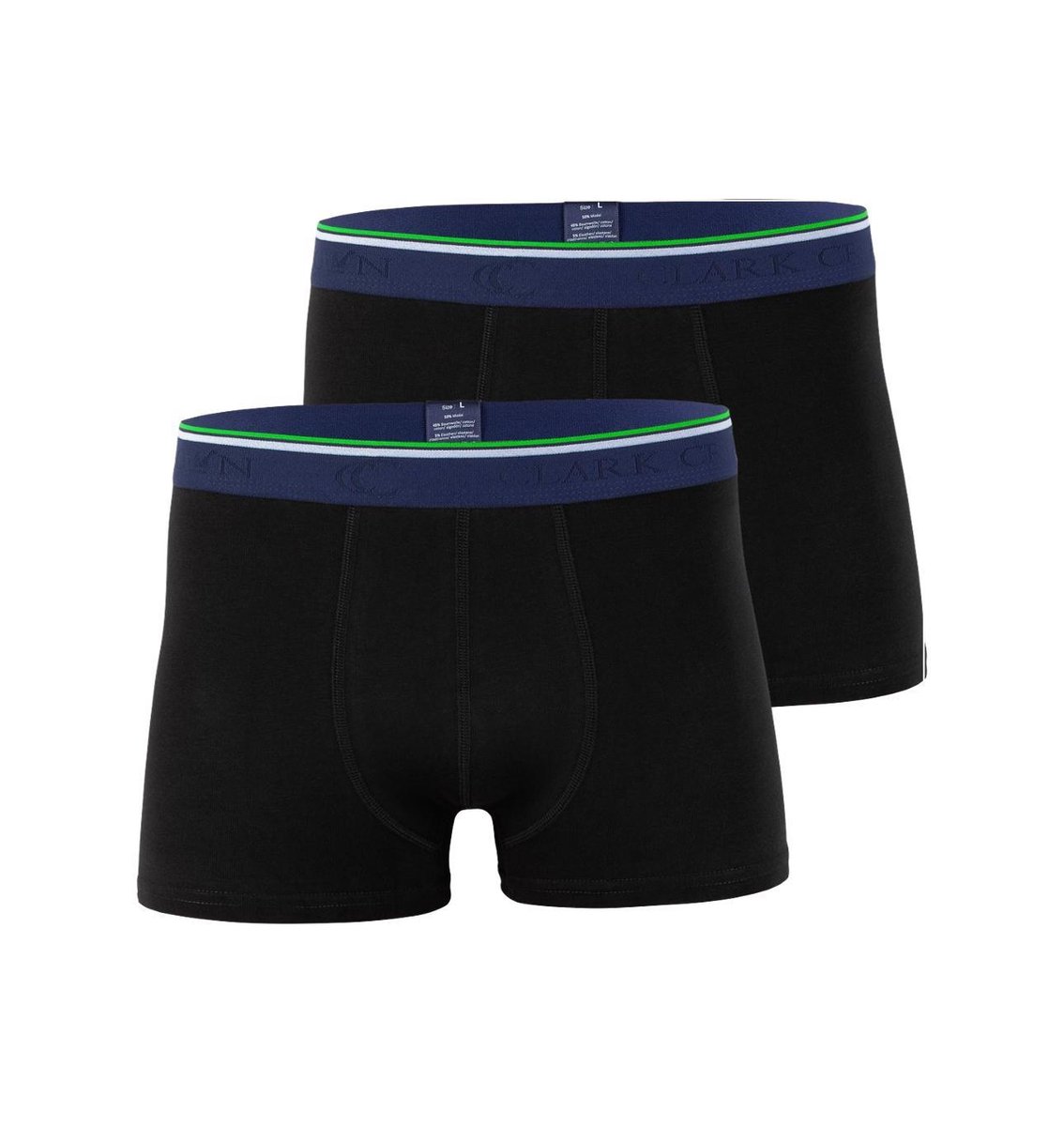 CLARK CROWN BAMBOE Boxershorts 2x zwart individuele verpakking maat XL