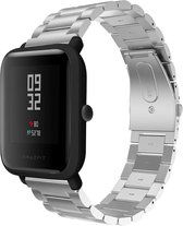 Stalen Smartwatch bandje - Geschikt voor  Xiaomi Amazfit Bip stalen band - zilver - Horlogeband / Polsband / Armband