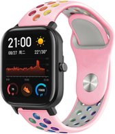 Siliconen Smartwatch bandje - Geschikt voor  Xiaomi Amazfit GTS sport band - kleurrijk roze - Horlogeband / Polsband / Armband