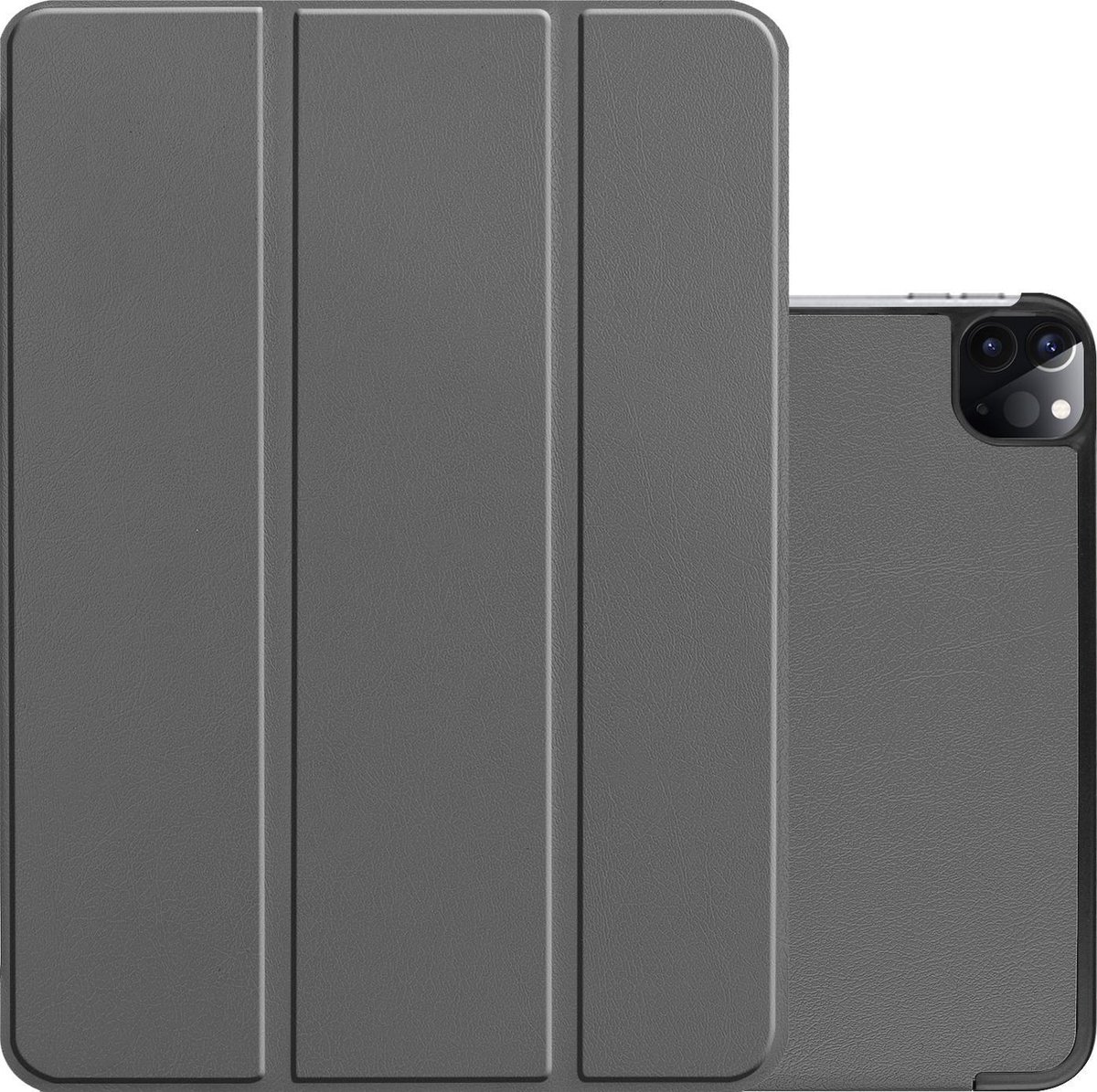 Hoes - Geschikt voor Apple iPad Pro (2021) - 11 inch - 3e generatie - Dun & Stevig - Trifold Bookcase - Hard Cover - Hardcover Book Case - Tablet Hoesje - Grijs