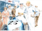 Giovanni Casander - Schilderij met lijst - Bugatti 35 Hellé Nice - oldtimer - klassieke auto