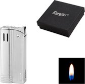 Eurojet Vintage Chrome Soft Flame Elektrische Aansteker met Geschenkverpakking.