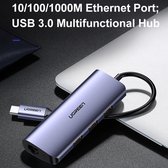 UGREEN - USB-C naar 3*USB 3.0 A HUB+ Gigabit Converter