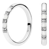 Tracelet - Zilveren Ringen - Ring Stripes wit | 925 Sterling Zilver - 925 Keurmerk Stempel - 925 Zilver Certificaat - In Leuke Cadeauverpakking