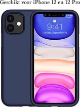 iPhone 12 hoesje donker blauw en iPhone 12 Pro hoesje blauw siliconen hoesjes cover hoes