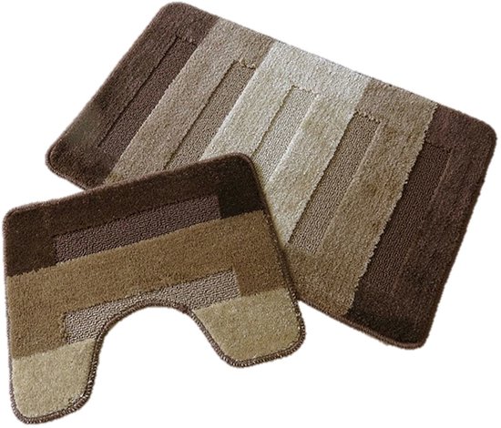 herzbach home Pura Set van 2 hoogwaardige badmatten, 50 x 70 cm, 100% katoen, kleur: zandgrijs