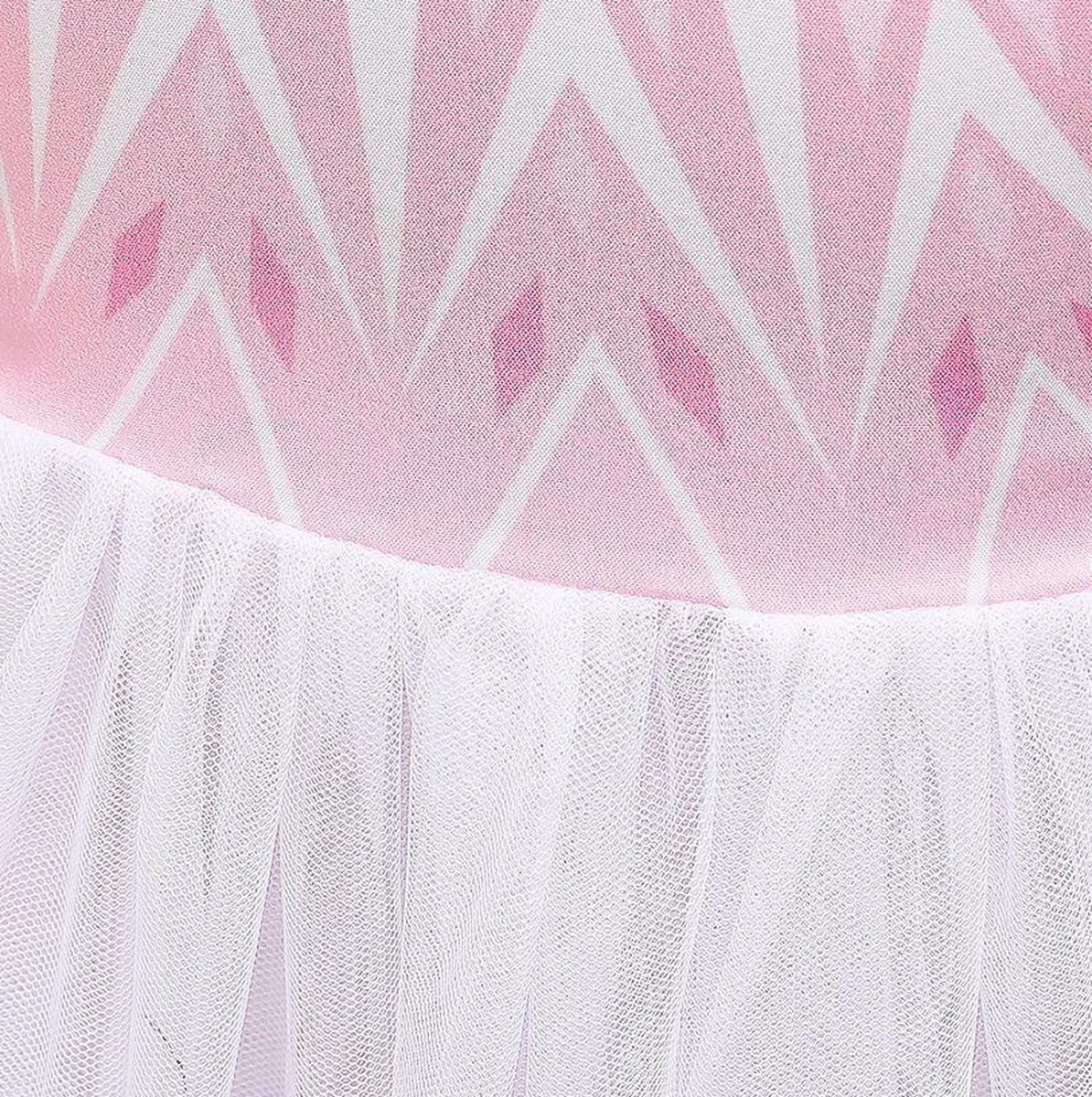 Elsa jurk roze wit Luxe met sleep + kroon (130) Prinsessen jurk verkleed jurk verkleedkleding — afbeelding 8