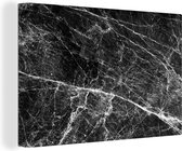 Toile Peinture Marbre - Pierre - Zwart - 140x90 cm - Décoration murale