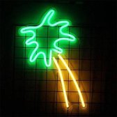 Retro Neon Verlichting – Palmboom – Groen/Geel